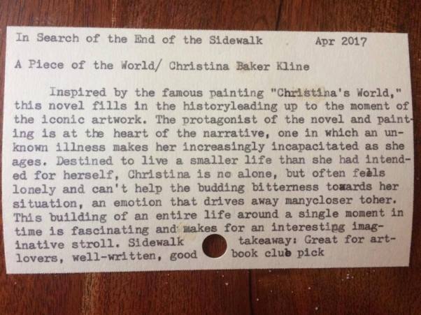 a piece of the world card