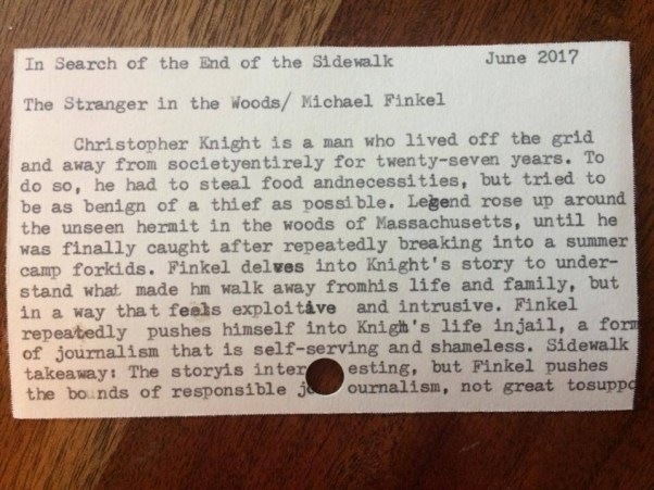 the stranger in the woods card